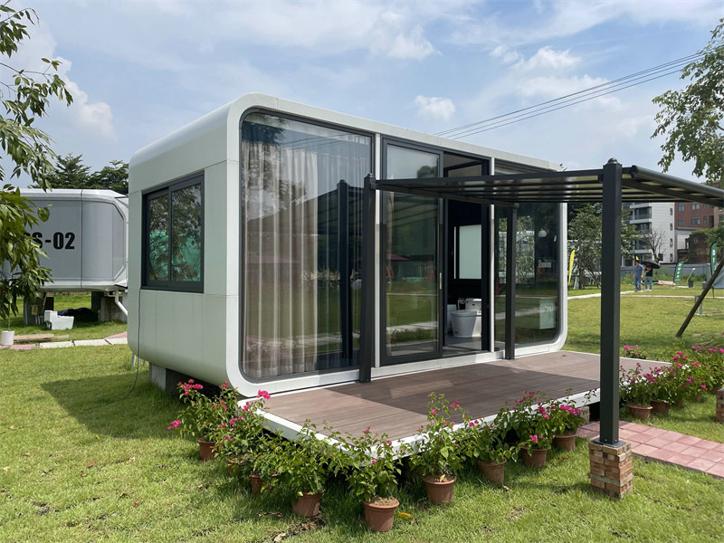Compact prefab glass homes with folding furniture profits