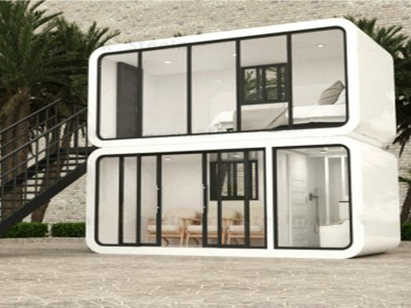 Luxury Futuristic prefab glass house with electric vehicle charging profits