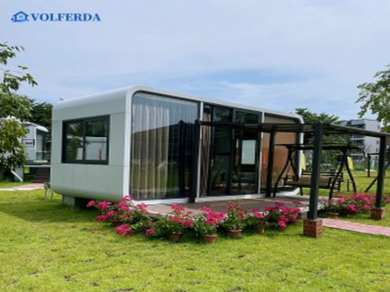 Sustainable Personalized prefabricated glass house amenities with storage space from Latvia