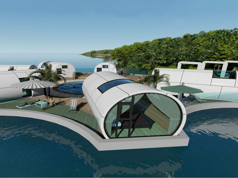 Luxury Creative Luxury Space Capsules with greywater systems elements